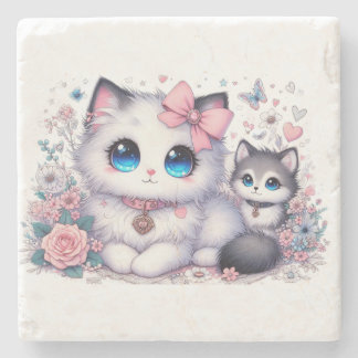 子猫の可愛さきらめく過多:-Need Cat & Dog ストーンコースター