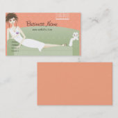 子猫の名刺が付いているソファのLounging 名刺 (正面/裏面)