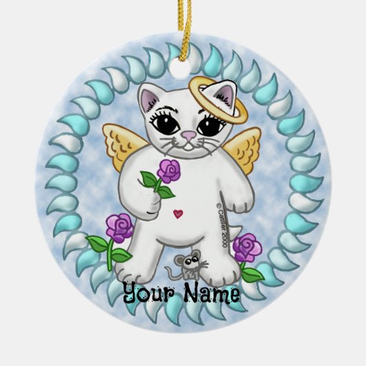 子猫の天使 セラミックオーナメント (正面)