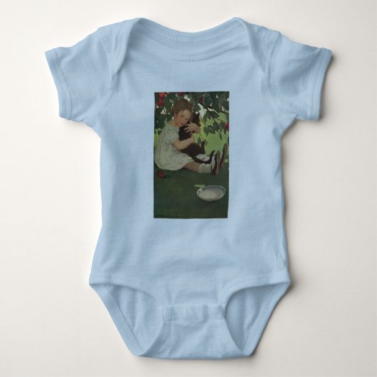 子猫の女の子 ベビーボディスーツ (正面)