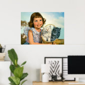 子猫の女の子 ポスター (ホームオフィス)