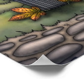 子猫の妖精たちが秋のナイトアートに ポスター (角)