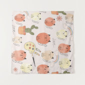 子猫の子猫かわいい動物の姿 タペストリー (正面(横))