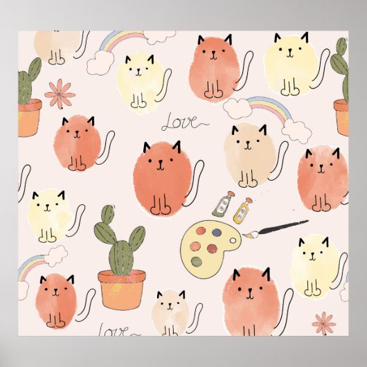 子猫の子猫かわいい動物の姿 ポスター (正面)