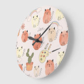 子猫の子猫かわいい動物の姿 ラージ壁時計 (傾斜)