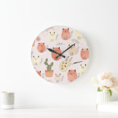 子猫の子猫かわいい動物の姿 ラージ壁時計 (ホーム)