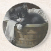 子猫の居心地の良いコーナー コースター (正面)