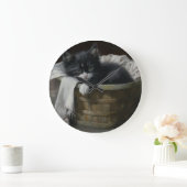子猫の居心地の良いコーナー ラージ壁時計 (ホーム)