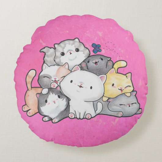 子猫の山 ラウンドクッション (正面)