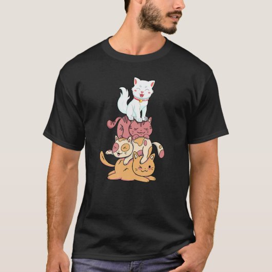 子猫の山 可愛い猫 ペルシャ猫 Tシャツ (正面)