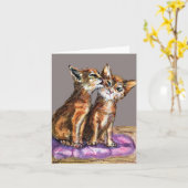 子猫の愛情たっぷり カード (黄色い花)