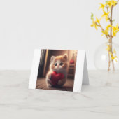子猫の愛 カード (黄色い花)