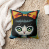 子猫の新しいリボン クッション (ブランケット)