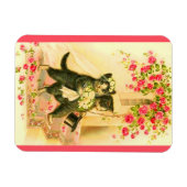 子猫の新婚カップル マグネット (横)