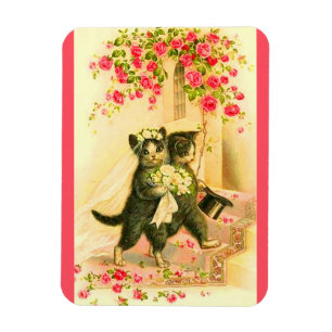 子猫の新婚カップル マグネット