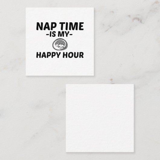 子猫の昼寝タイムハッピーアワー スクエア名刺 (正面/裏面)