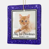 子猫の最初のクリスマス2 写真 セラミックオーナメント (左)