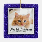 子猫の最初のクリスマス2 写真 セラミックオーナメント (裏面)