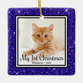 子猫の最初のクリスマス2 写真 セラミックオーナメント