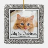 子猫の最初のクリスマス2 写真 セラミックオーナメント (裏面)