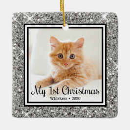 子猫の最初のクリスマス2 写真 セラミックオーナメント