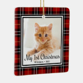 子猫の最初のクリスマス2 写真 セラミックオーナメント (右)