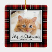 子猫の最初のクリスマス2 写真 セラミックオーナメント (裏面)