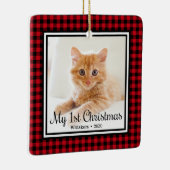 子猫の最初のクリスマス2 写真 セラミックオーナメント (右)