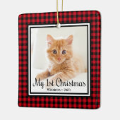 子猫の最初のクリスマス2 写真 セラミックオーナメント (左)