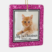 子猫の最初のクリスマス2 写真 セラミックオーナメント (右)