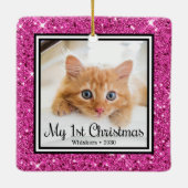 子猫の最初のクリスマス2 写真 セラミックオーナメント (裏面)