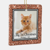 子猫の最初のクリスマス2 写真 セラミックオーナメント (右)