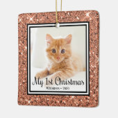 子猫の最初のクリスマス2 写真 セラミックオーナメント (左)