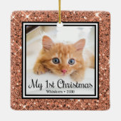 子猫の最初のクリスマス2 写真 セラミックオーナメント (裏面)