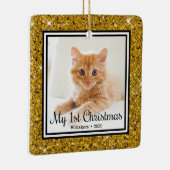 子猫の最初のクリスマス2 写真 セラミックオーナメント (右)