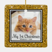 子猫の最初のクリスマス2 写真 セラミックオーナメント (裏面)