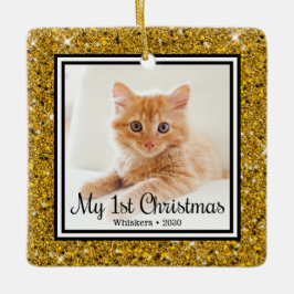 子猫の最初のクリスマス2 写真 セラミックオーナメント