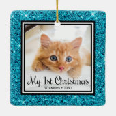 子猫の最初のクリスマス2 写真 セラミックオーナメント (裏面)