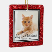 子猫の最初のクリスマス2 写真 セラミックオーナメント (右)