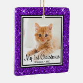 子猫の最初のクリスマス2 写真 セラミックオーナメント (右)