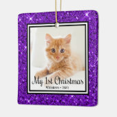 子猫の最初のクリスマス2 写真 セラミックオーナメント (左)