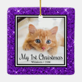子猫の最初のクリスマス2 写真 セラミックオーナメント (裏面)