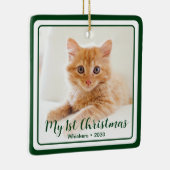 子猫の最初のクリスマス2 写真 セラミックオーナメント (右)