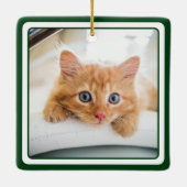 子猫の最初のクリスマス2 写真 セラミックオーナメント (裏面)