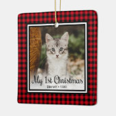 子猫の最初のクリスマス セラミックオーナメント (左)