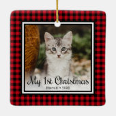 子猫の最初のクリスマス セラミックオーナメント (裏面)