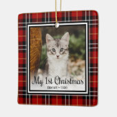 子猫の最初のクリスマス セラミックオーナメント (左)