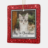子猫の最初のクリスマス セラミックオーナメント (左)