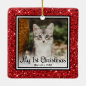 子猫の最初のクリスマス セラミックオーナメント (裏面)