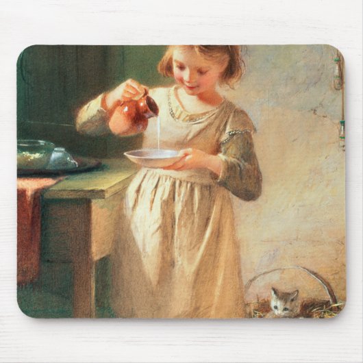 子猫の朝食 マウスパッド (正面)